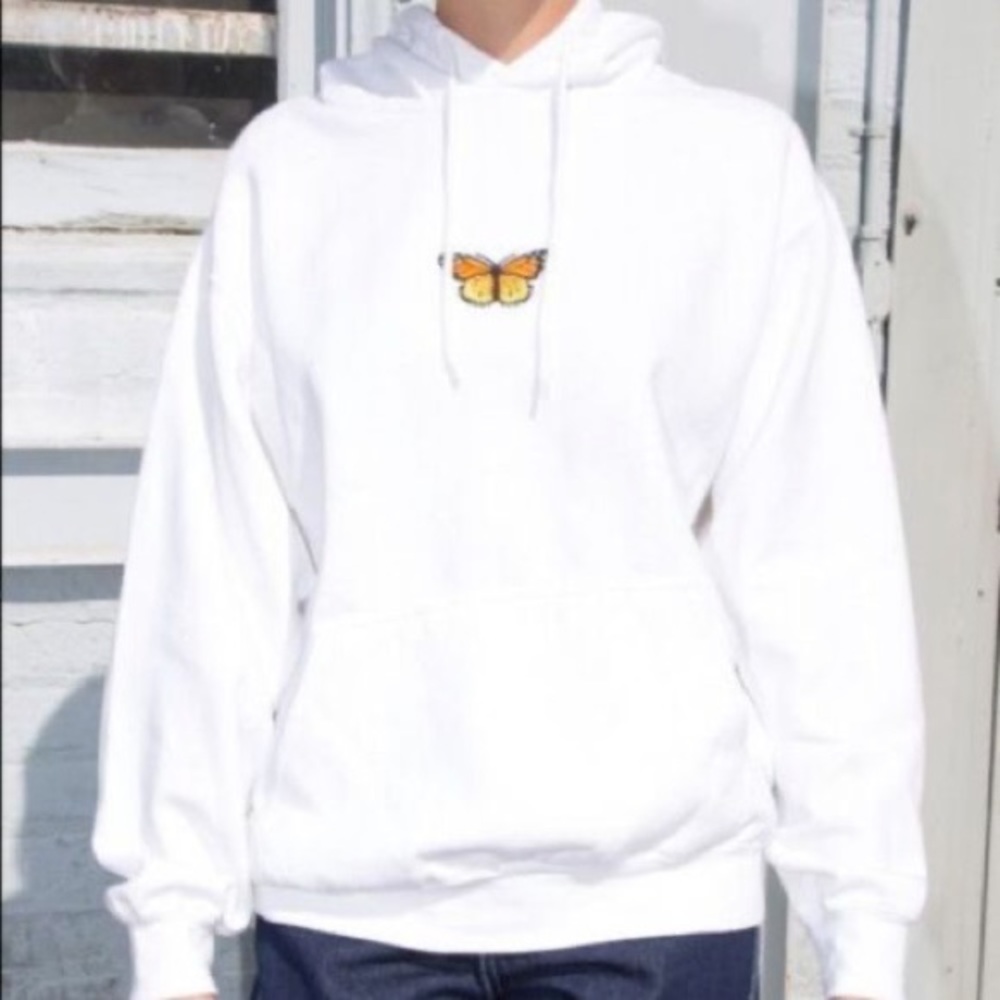 brandy melville butterfly hoodie (white)